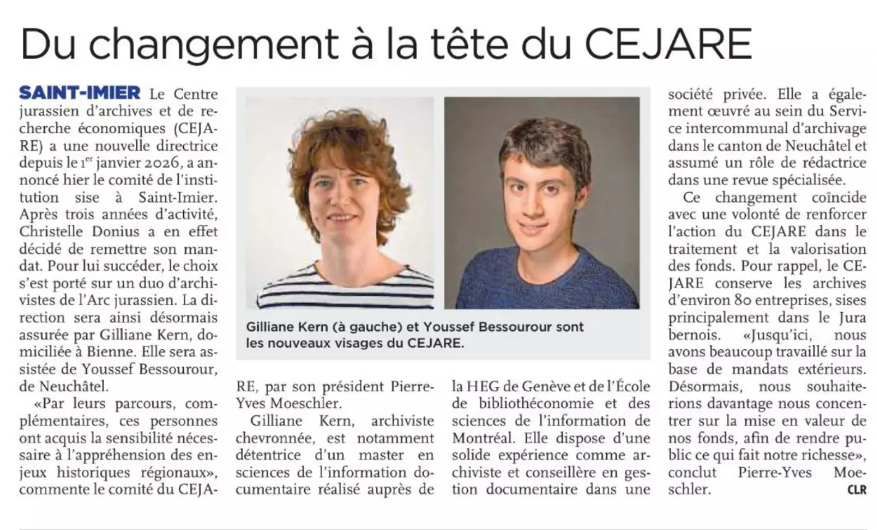 De nouveaux visages à la tête du CEJARE